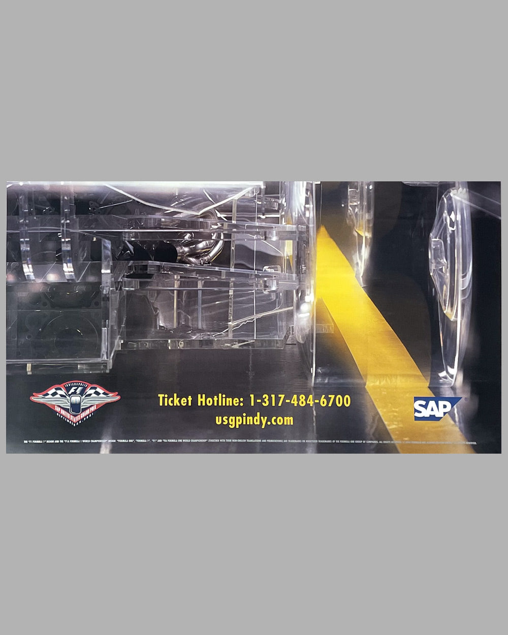 2001 U.S. Grand Prix at Indianapolis official poster, original 3