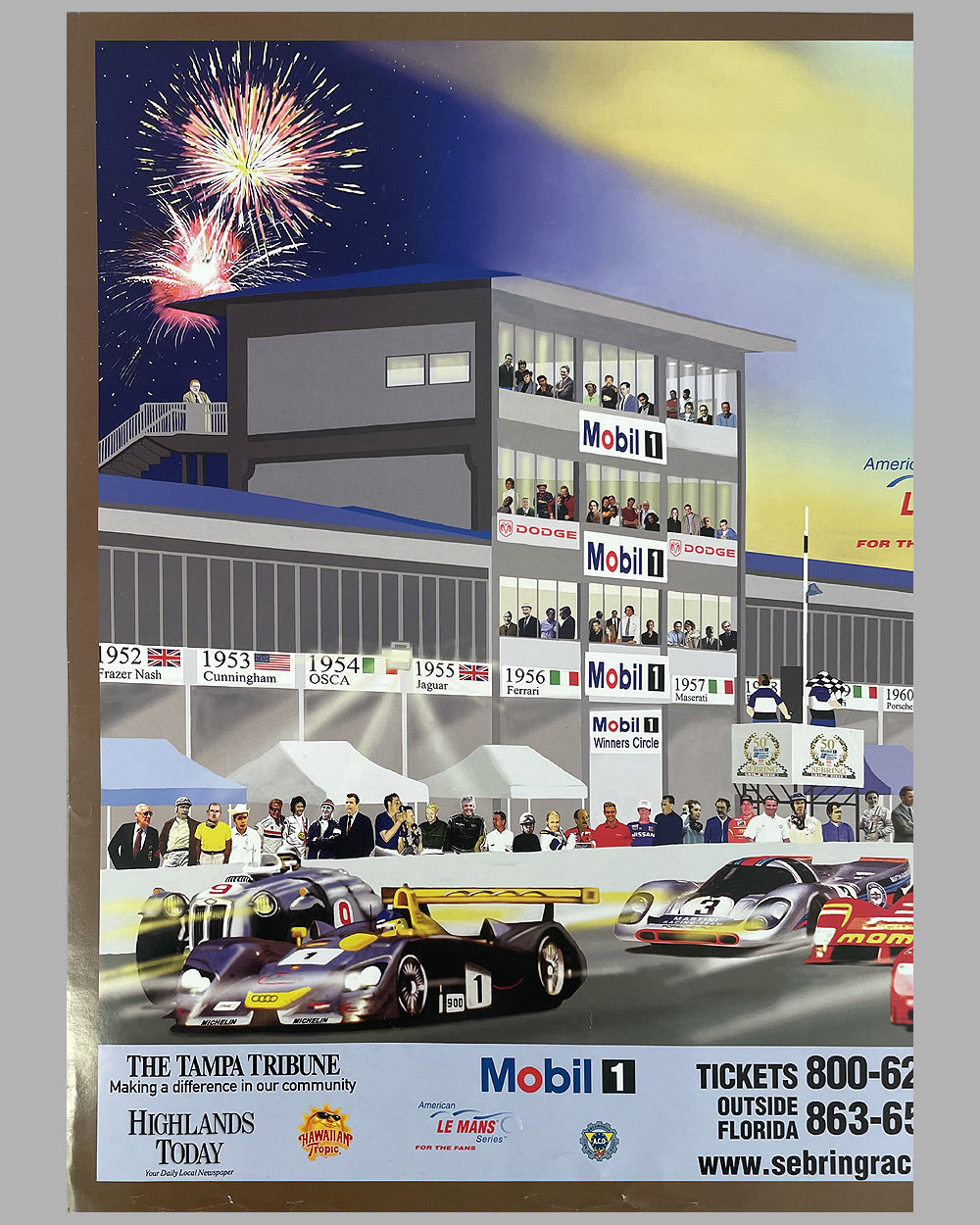 2002 12 Hours of Sebring official poster for the 50 year anniversary of the event 2