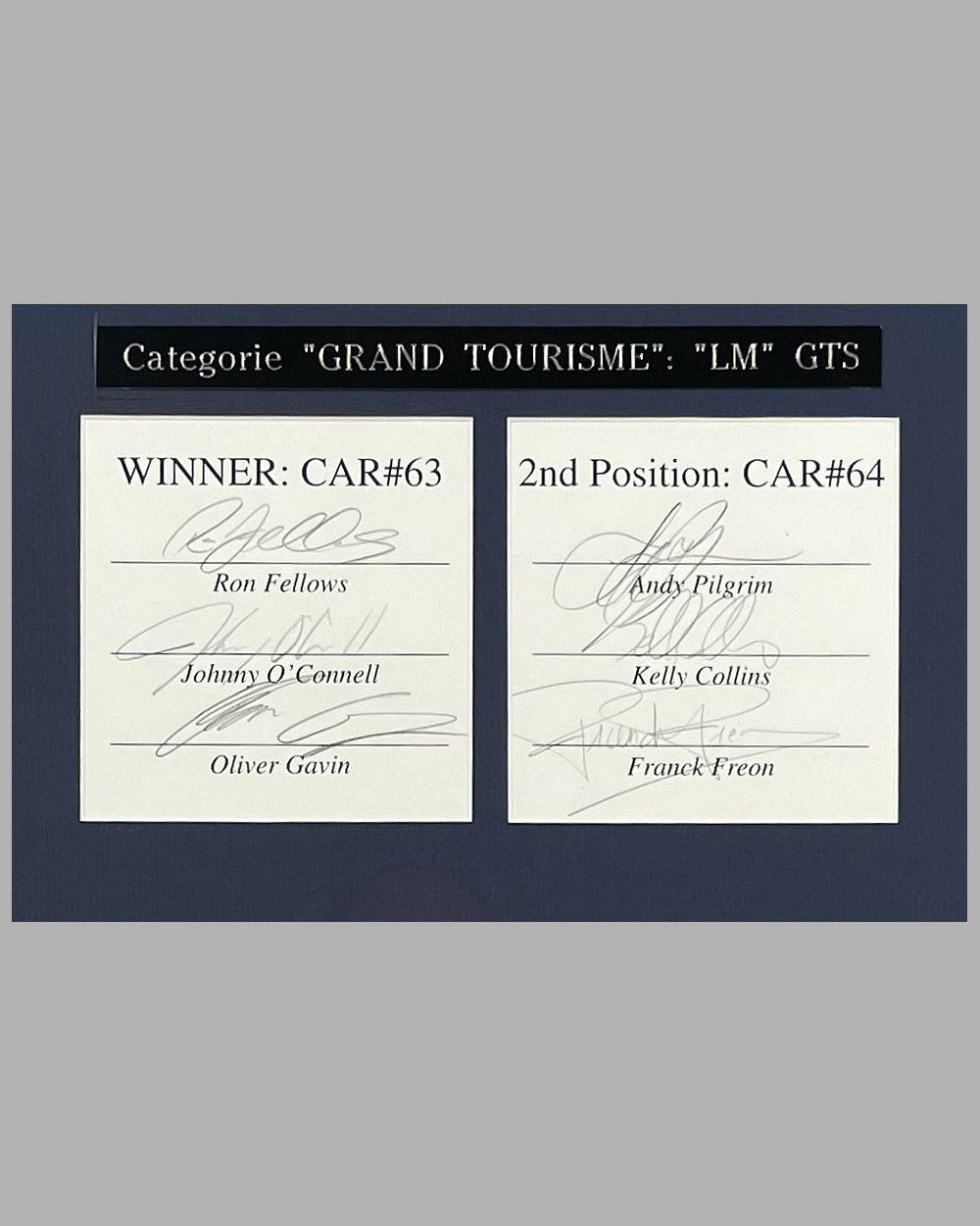 General Motors ad copy for the 2002 Corvette factory team, autographed by 6 drivers 3