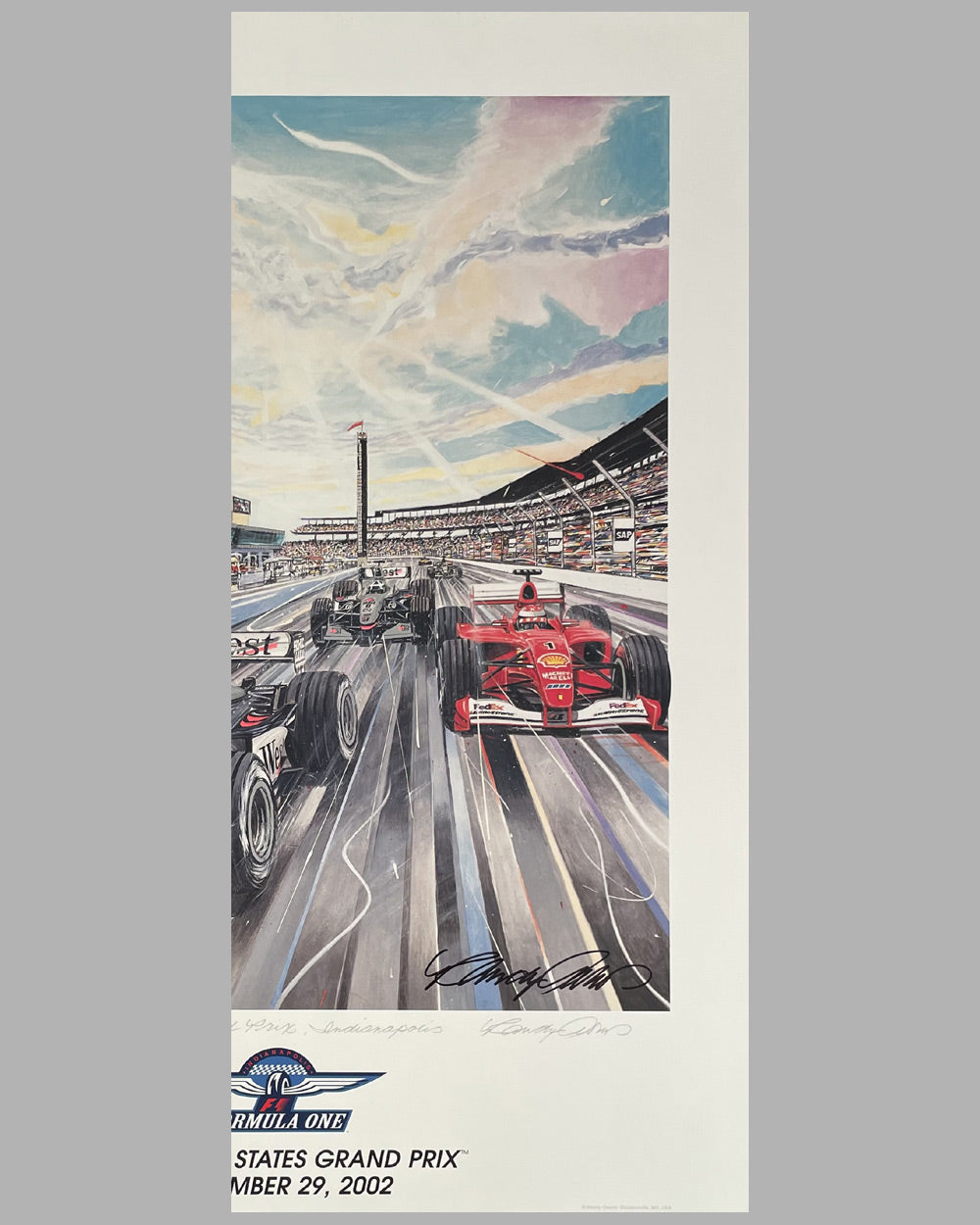 2002 United States Grand Prix at Indianapolis print by Randy Owens 