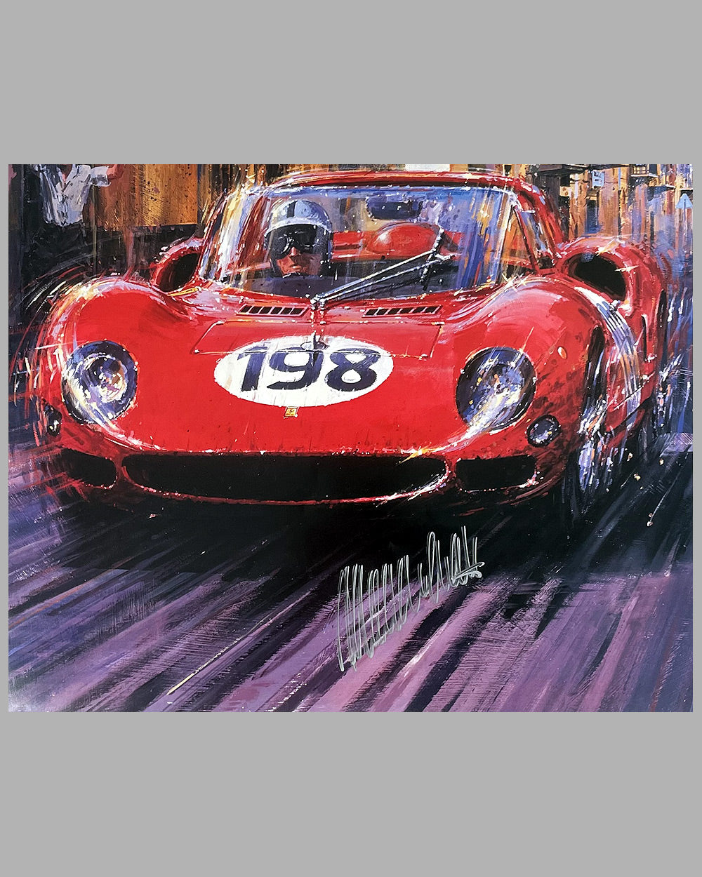 The Ferrari Dino 206P at the Targa Florio in 1962 poster by Nicholas Watts 3