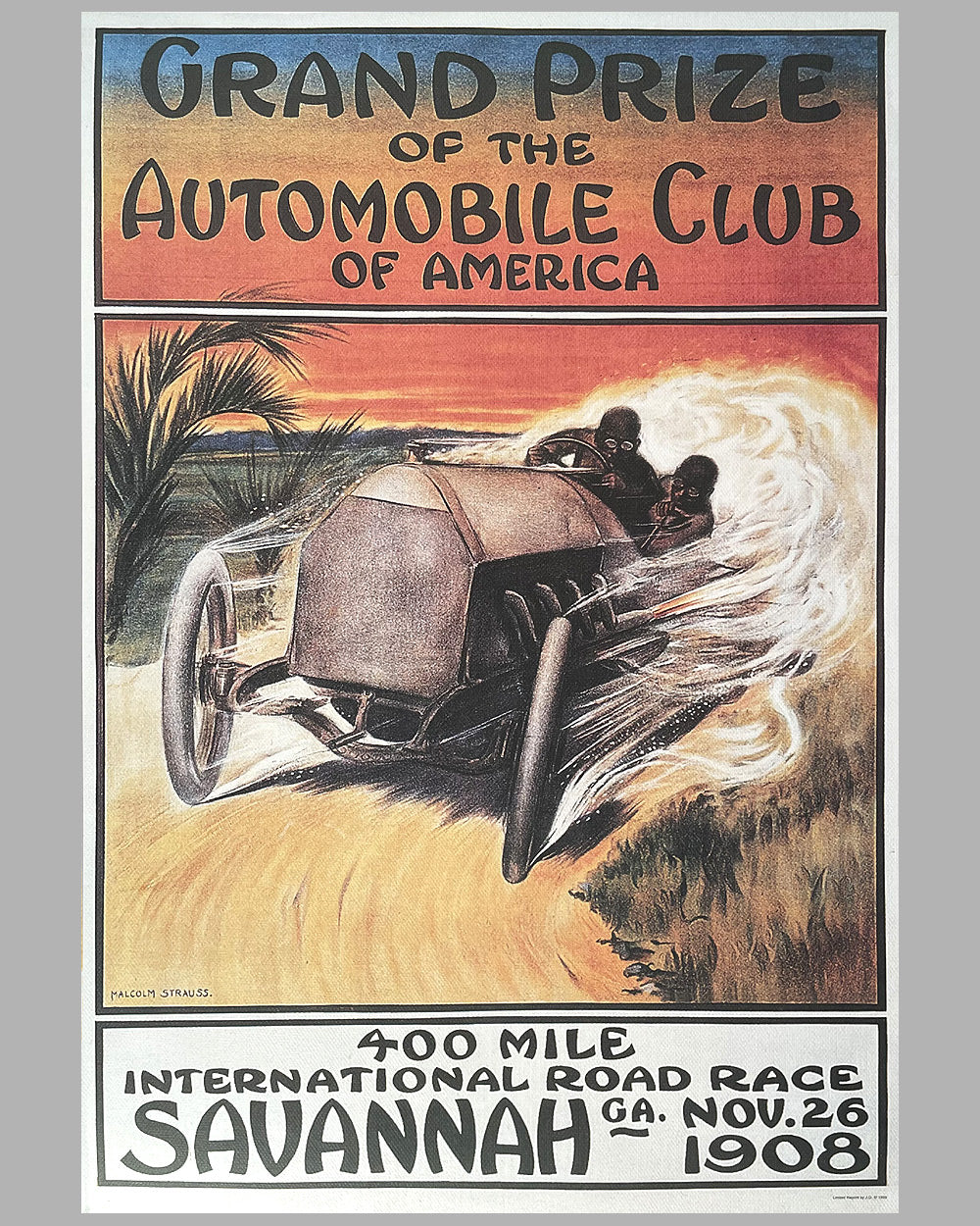 Grand Prize of the Automobile Club of America poster by Malcolm Strauss