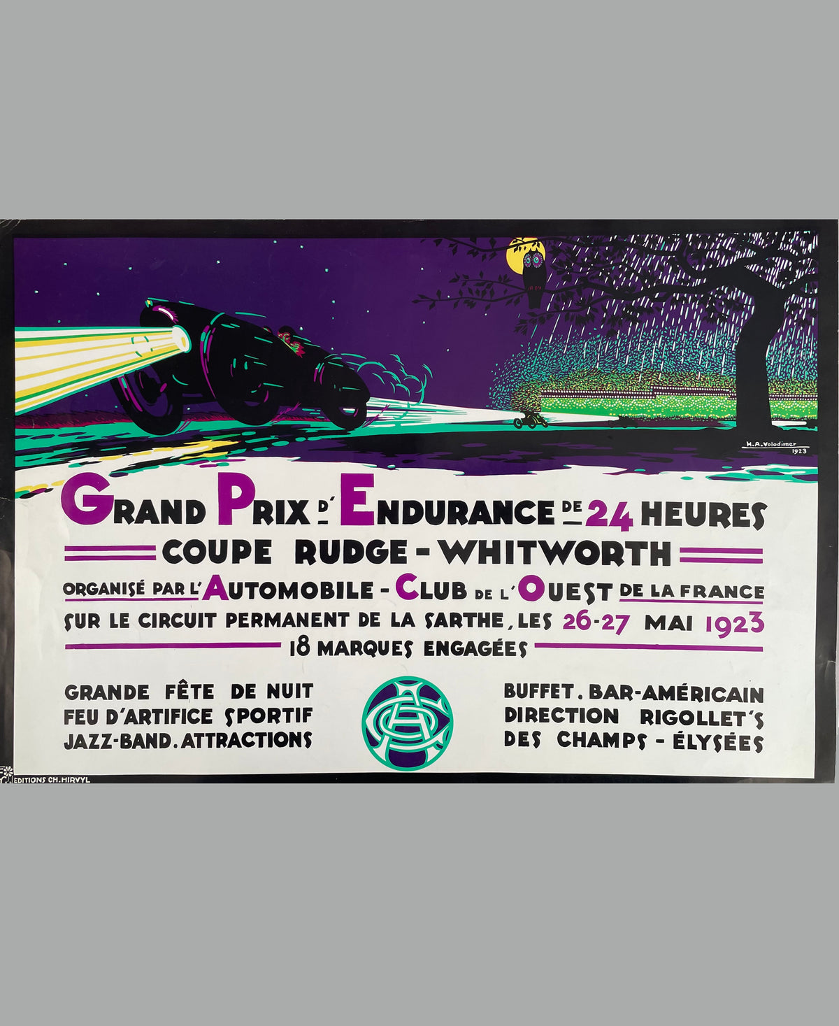 The first 24 hours Of Le Mans modern reproduction poster