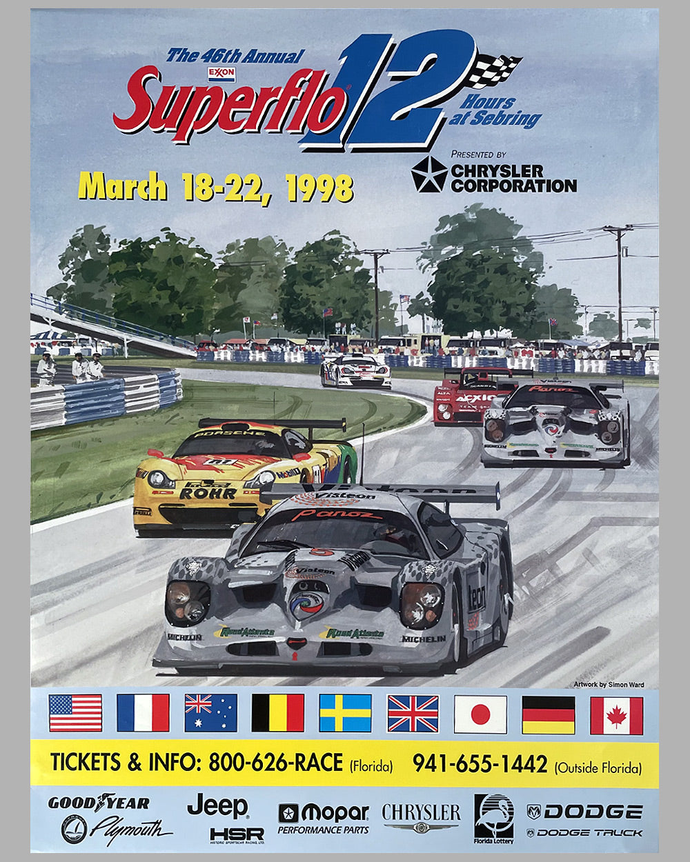 1998 - 12 Hours of Sebring official event poster