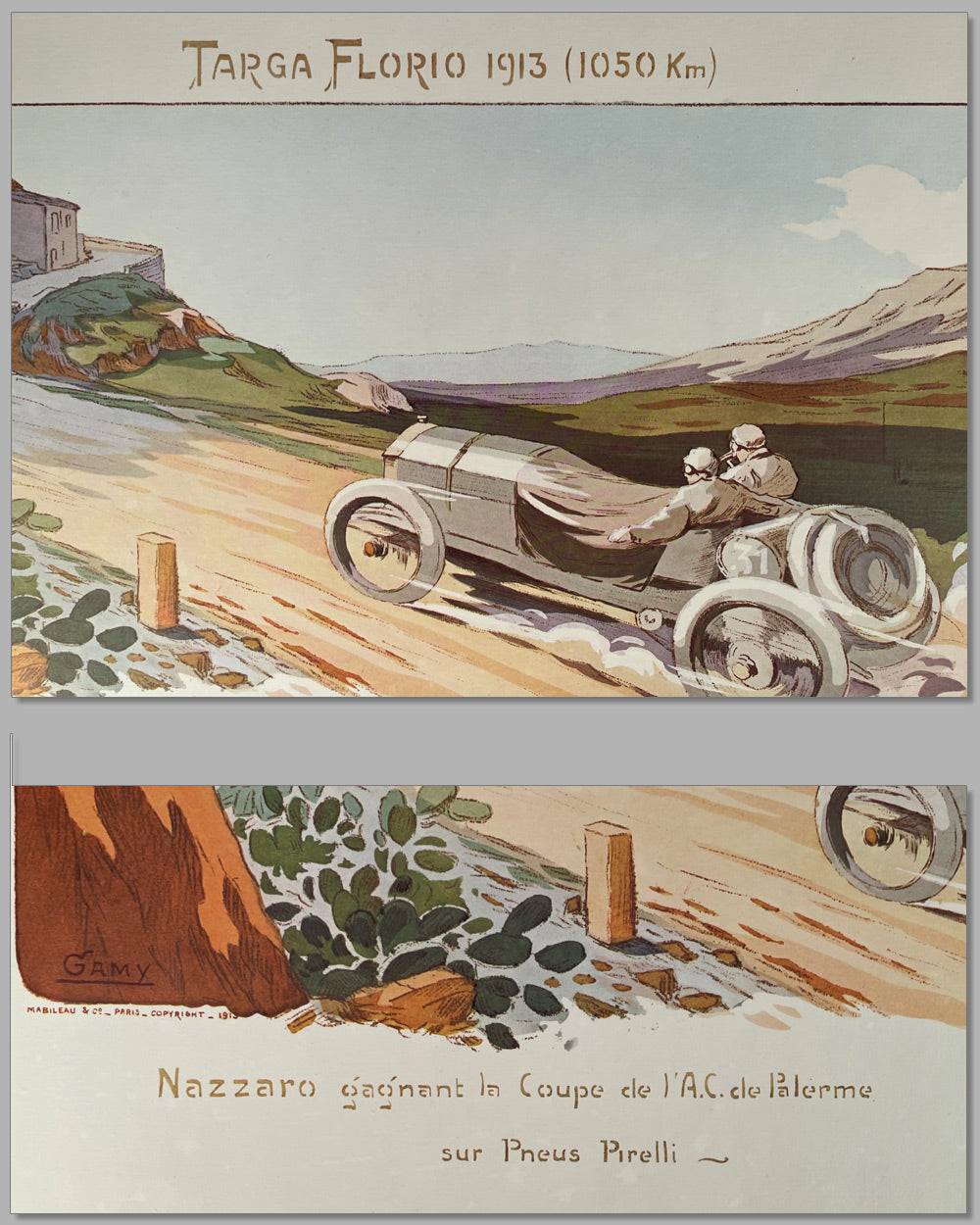 Targa Florio 1913 print by Gamy