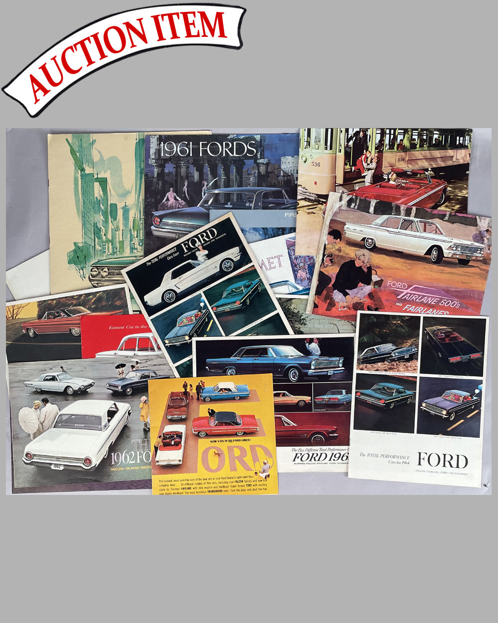 Collection of 16 Ford sales brochures from 1959 to 1966