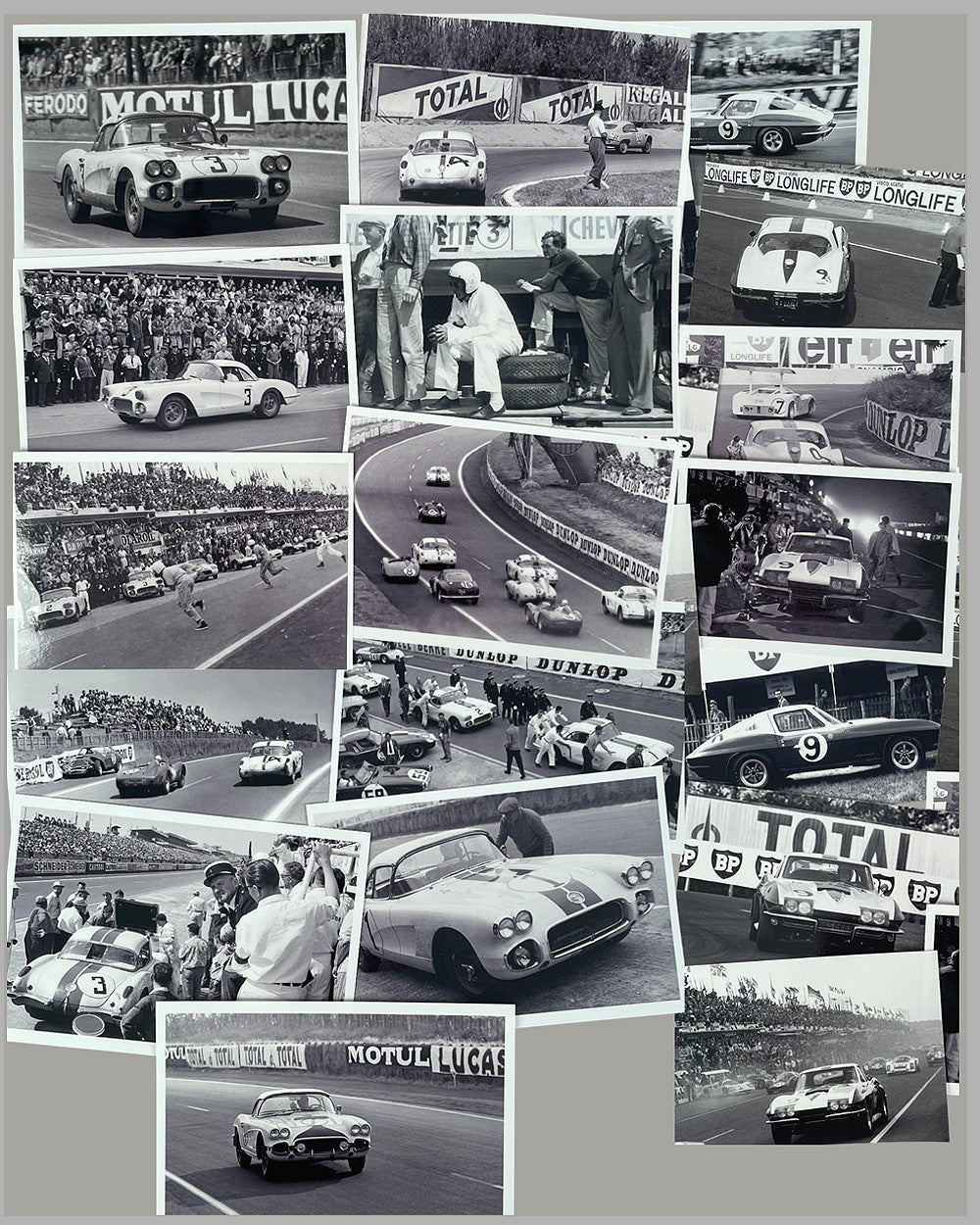 Collection of 18 photographs of privateer Corvettes at Le Mans, 1960 & 1967