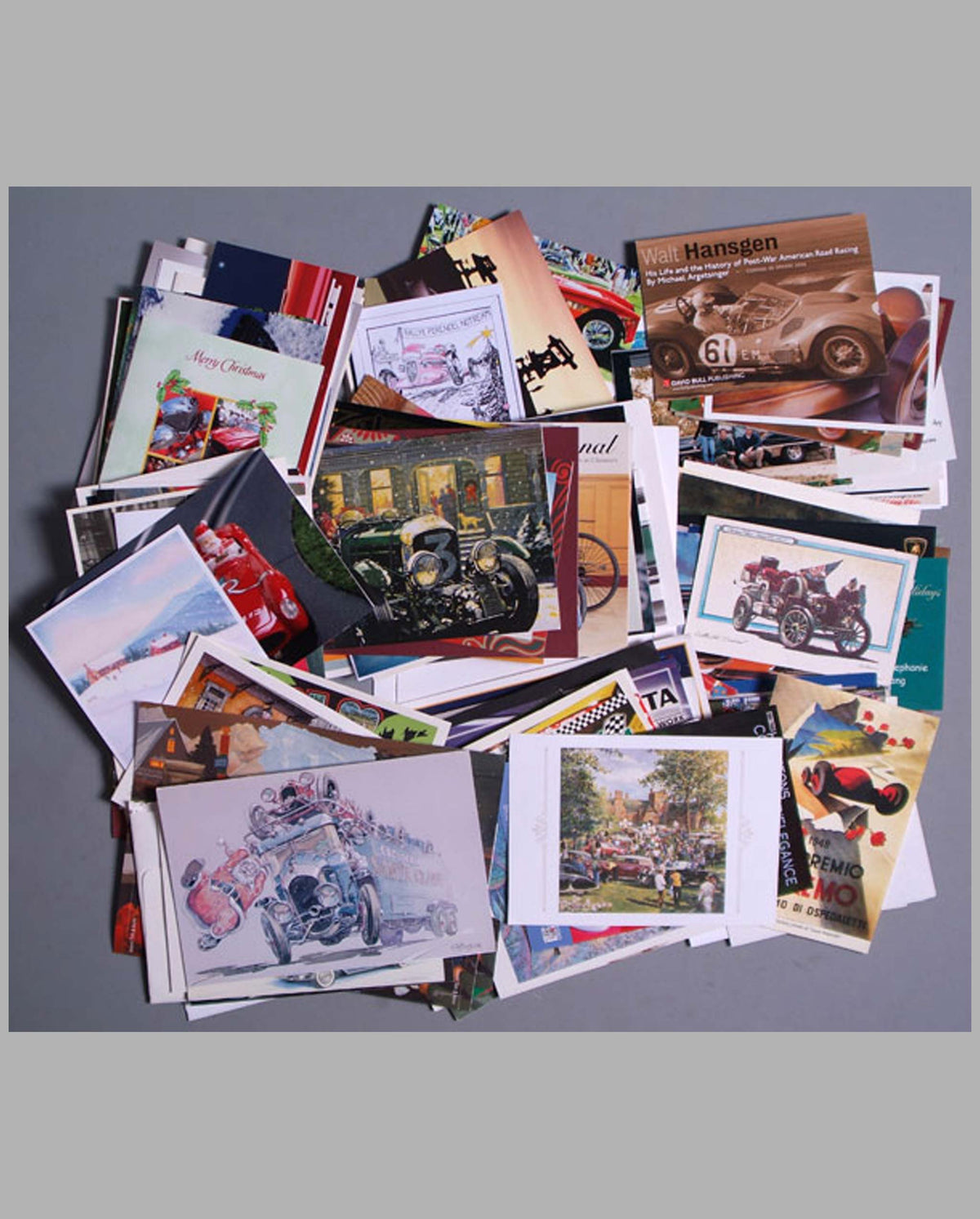 185 Vintage &amp; Racing related greeting and post cards