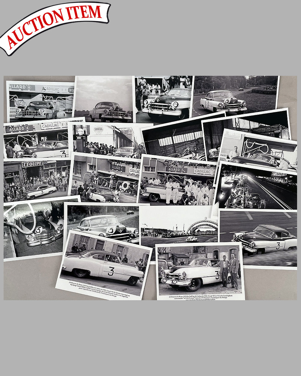 Collection of 19 b&amp;w photographs of the Cadillac berline 