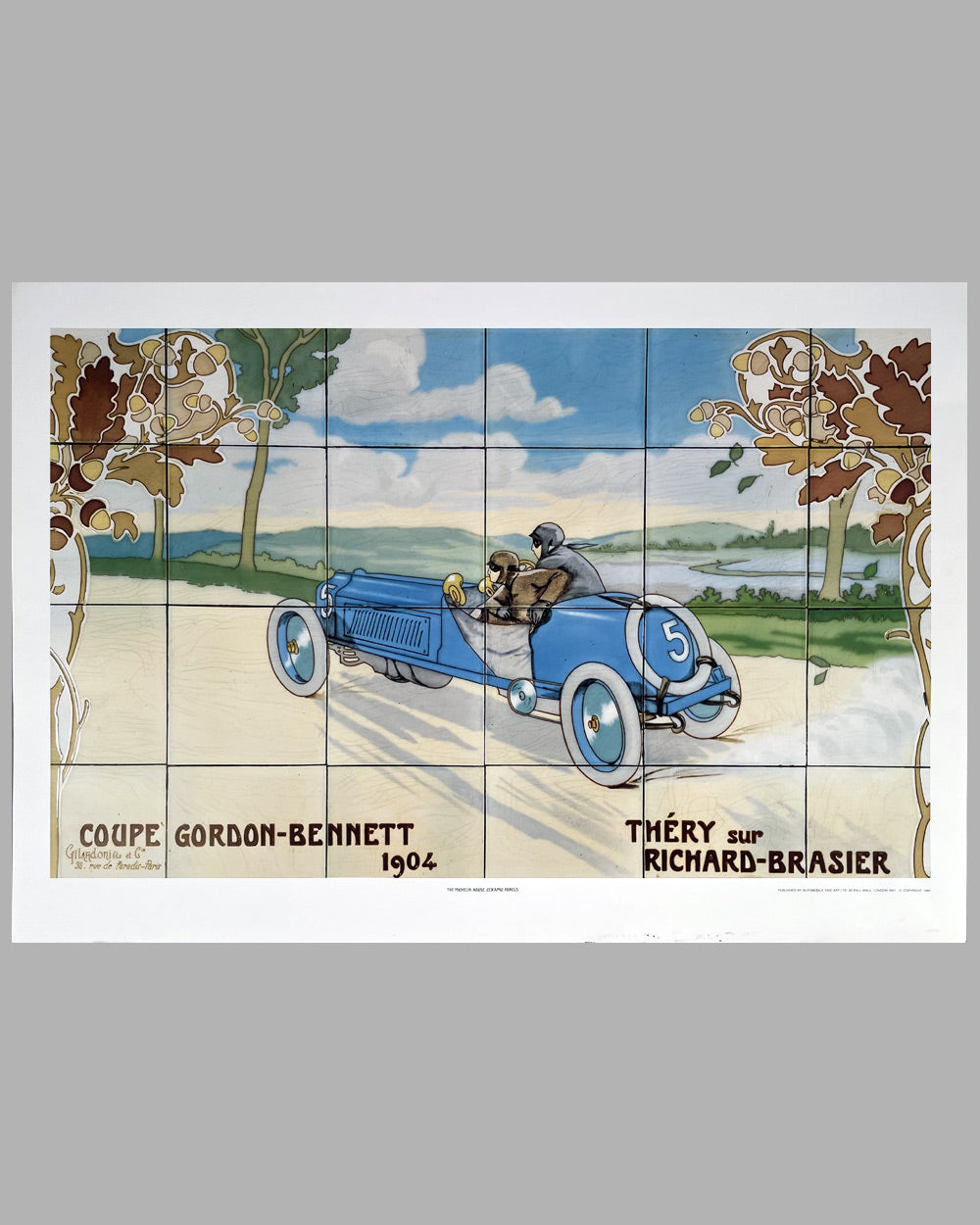 Coupe Gordon-Bennett 1904 print by Ernest Montaut, printed in the U.K. in 1985