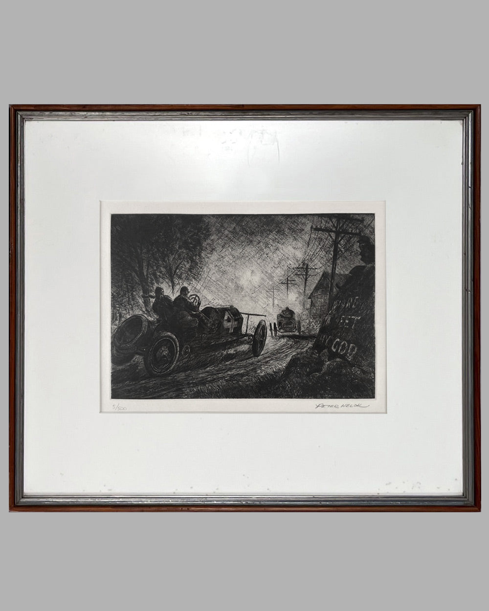1908 Briarcliff Trophy etching by Peter Helck