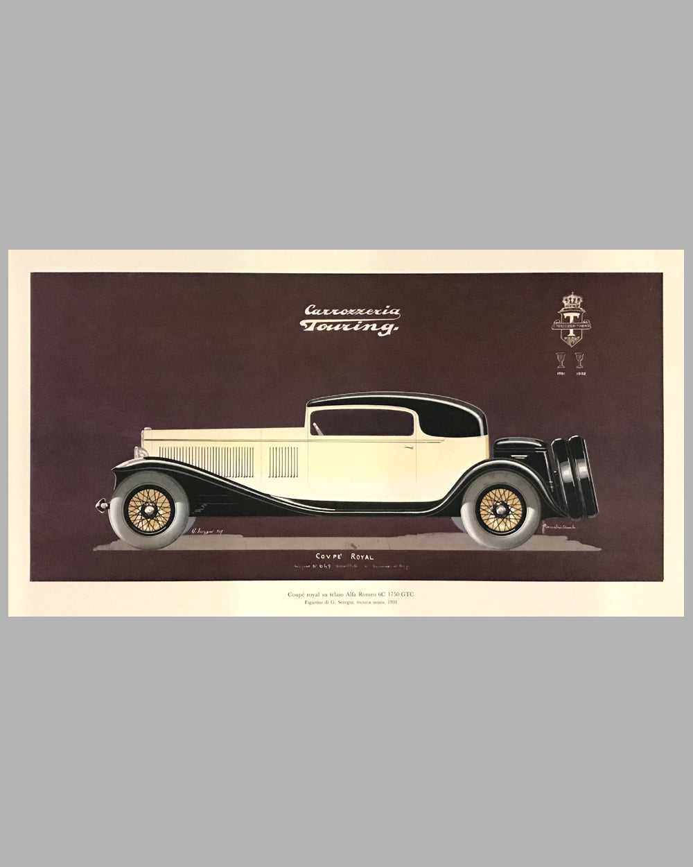 1931 Alfa Romeo 1750 GTC Coupé Royal by G. Seregni for Carrozzeria Touring