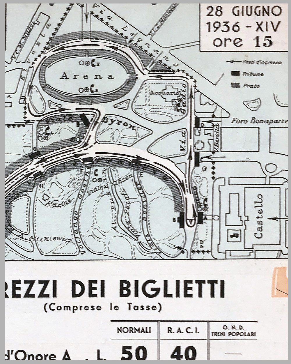 1st Circuito di Milano - Coppa Della Triennale 1936 original poster 2