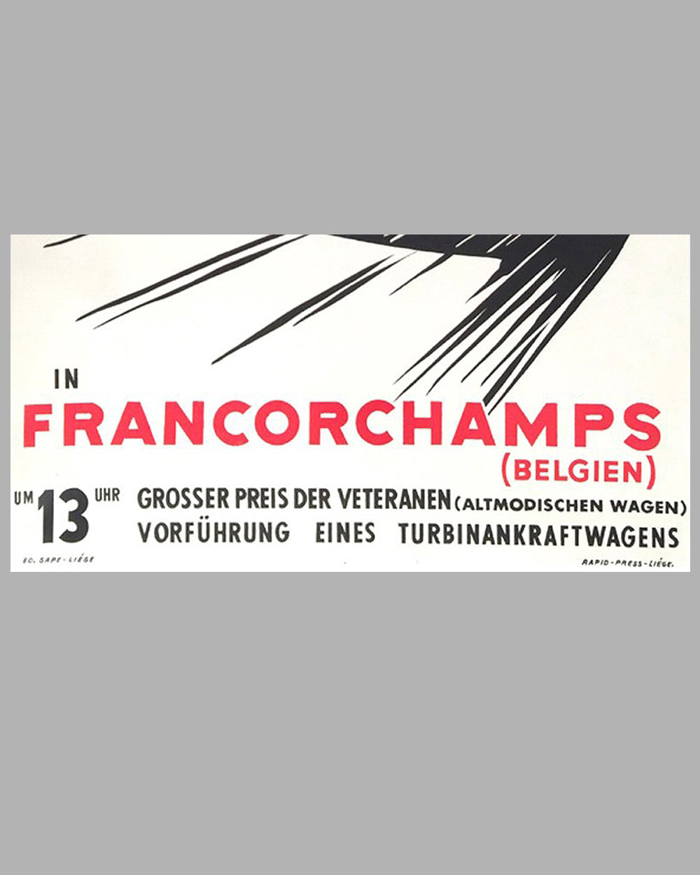 Grand Prix of Francorchamps for Sports Racing cars official poster, August 25, 1957 3
