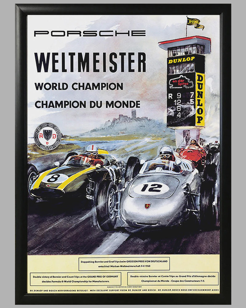 1960 Porsche World Champion factory original victory poster
