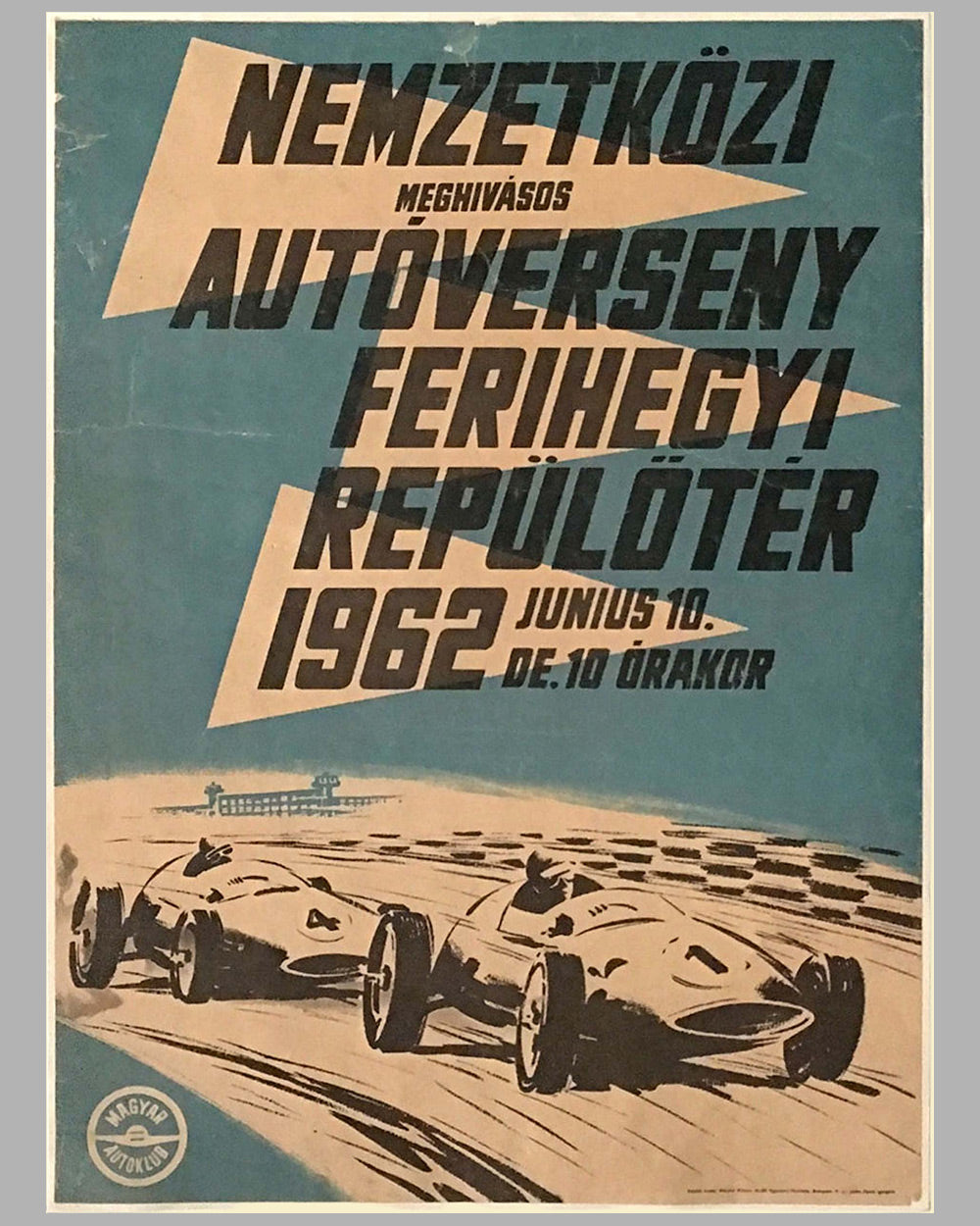 1962 Budapest Formula Jr. original racing poster