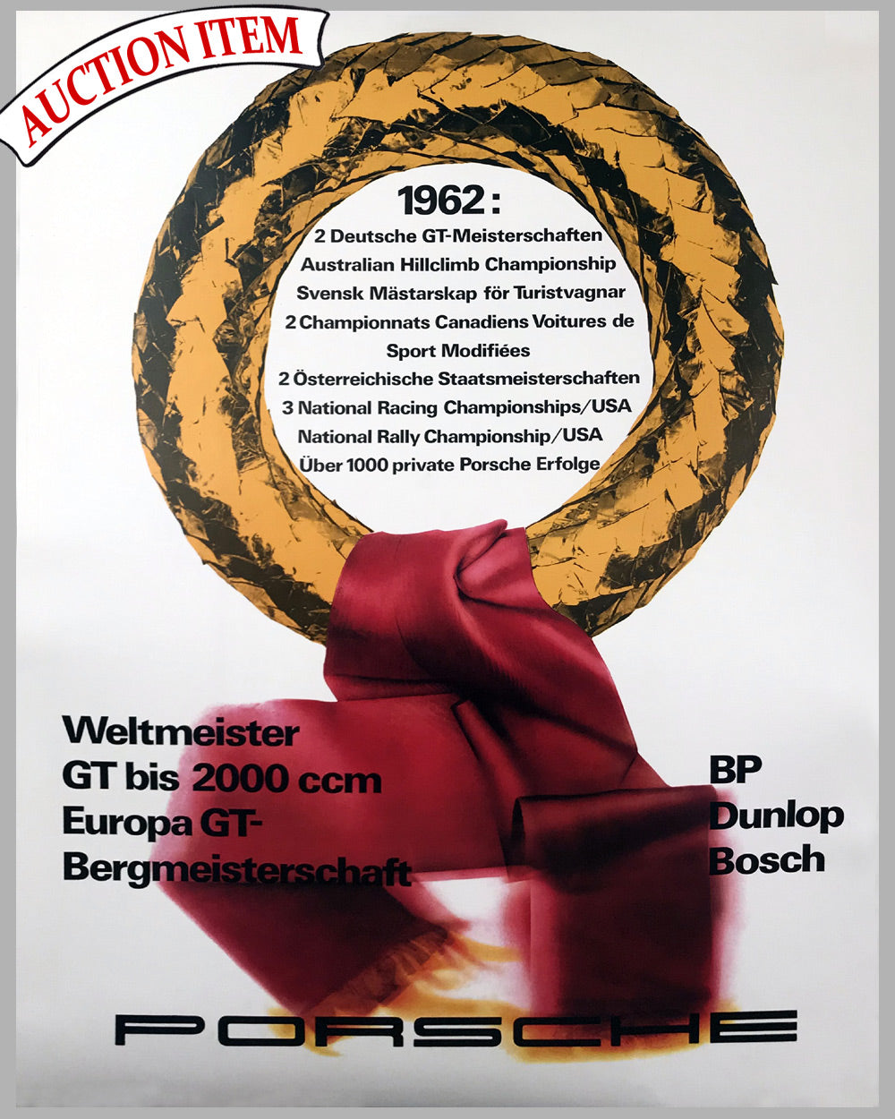 1962 Porsche Victory factory original poster