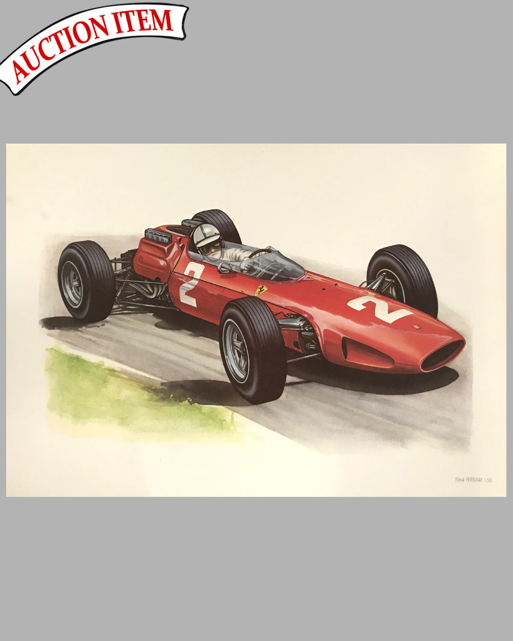 1964 Ferrari 158 print by Paolo D’Alessio (Italy), 1987
