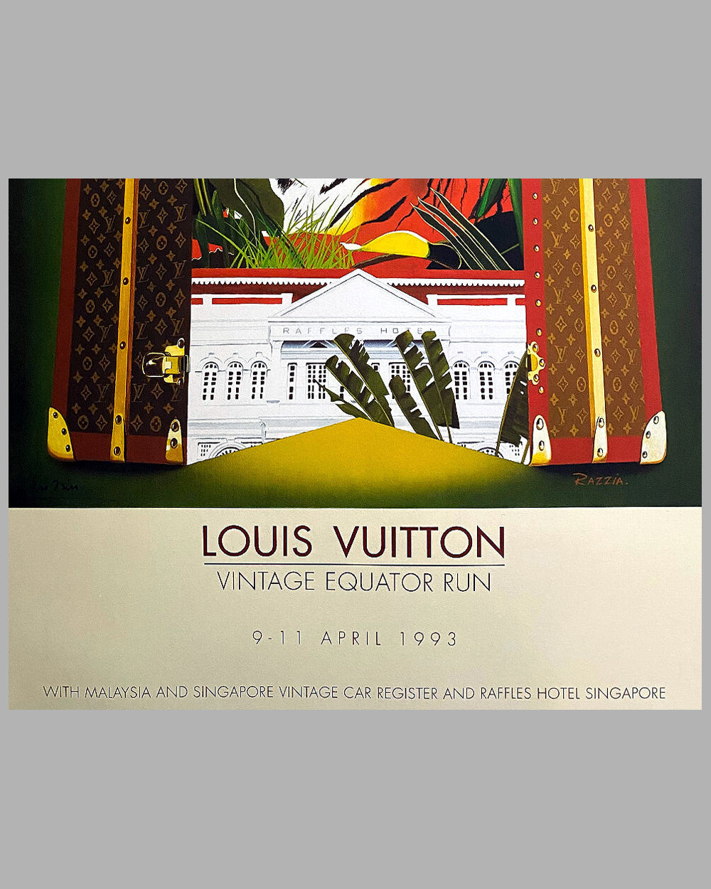 1993 Louis Vuitton Vintage Equator Run rally from Singapore to Kuala Lumpur original poster by Razzia 3