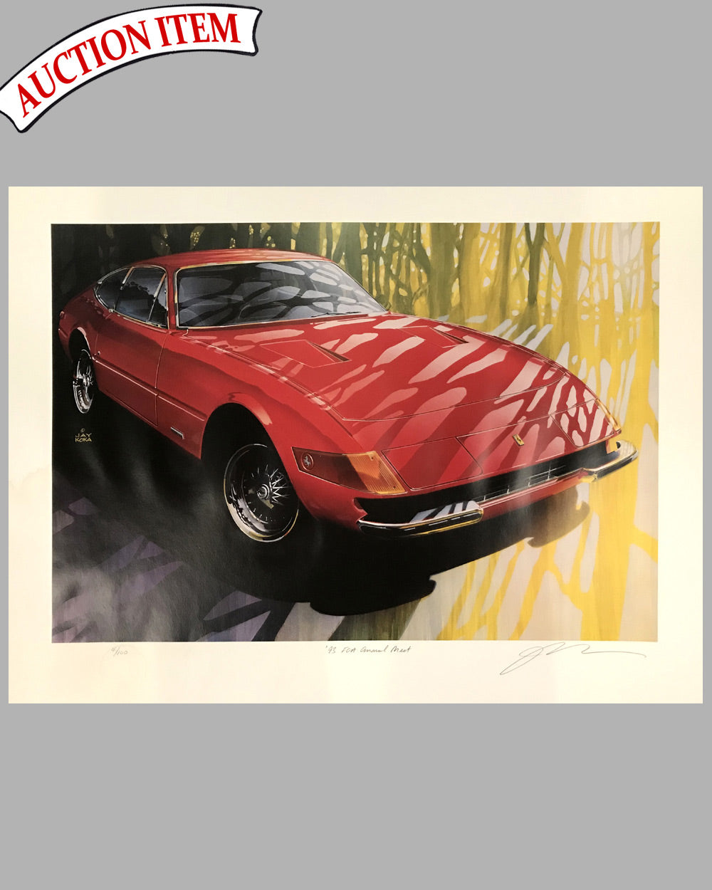 1993 FCA National Meet print by Jay Koka, signed