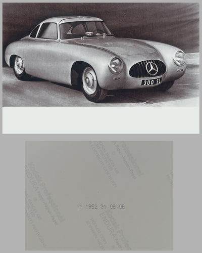 Two b&w Mercedes Benz original factory press photos, dated 1952 and 1955 2