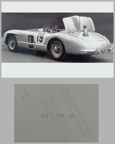 Two b&w Mercedes Benz original factory press photos, dated 1952 and 1955 3