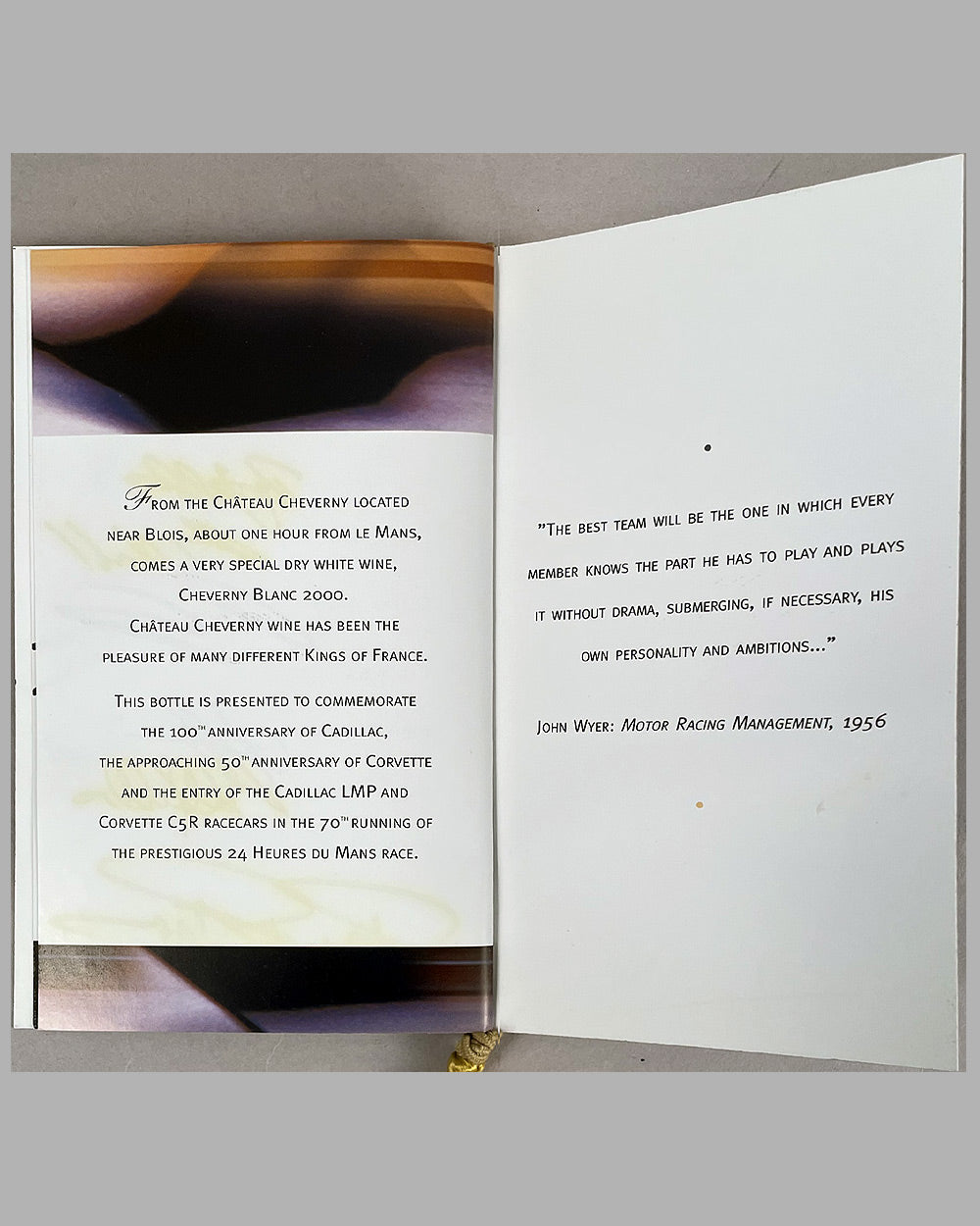 2002 Le Mans menu, hand autographed by 12 drivers 4