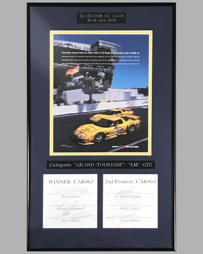 2002 - 24 Heures Du Mans Corvette Piston and Rod Assembly with ad copy, autographed by 6 drivers 3