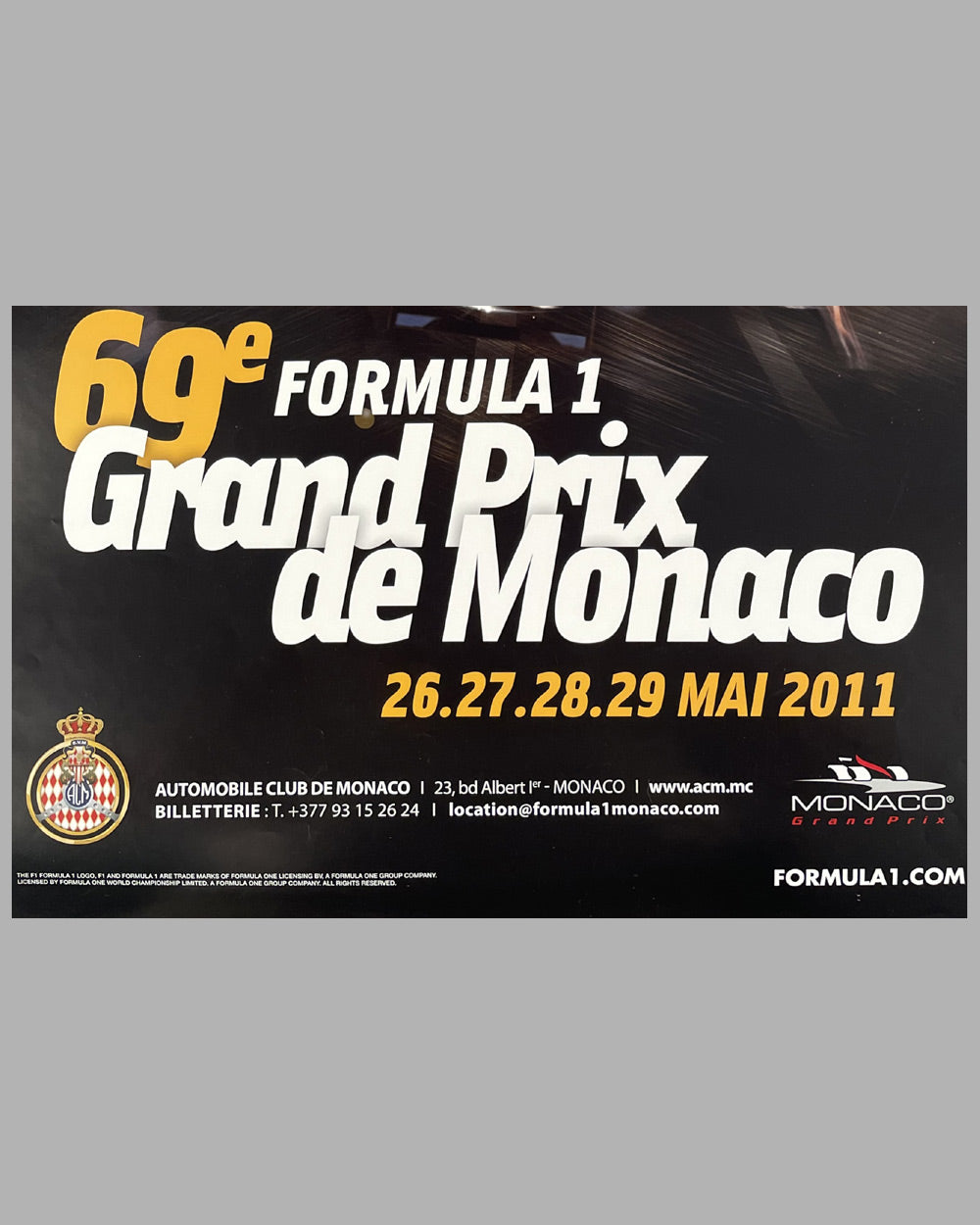 Monaco Grand Prix 2011 original poster 3