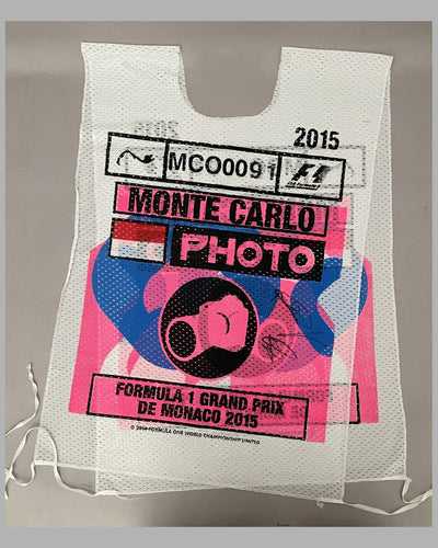 Monaco Grand Prix 2015 autographed photographers vest