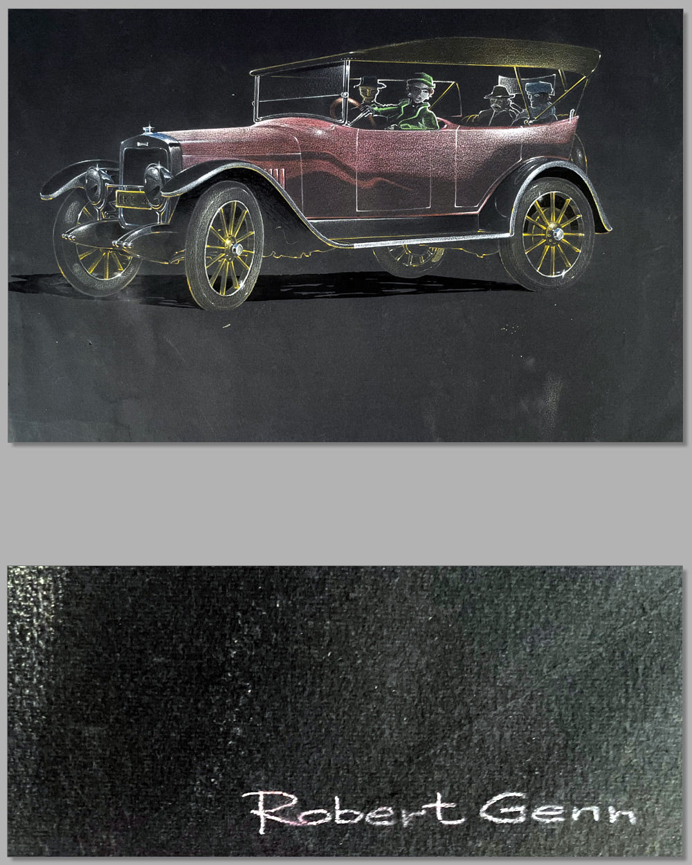 1920&#39;s Phaeton drawing by Robert Genn, Canada 2