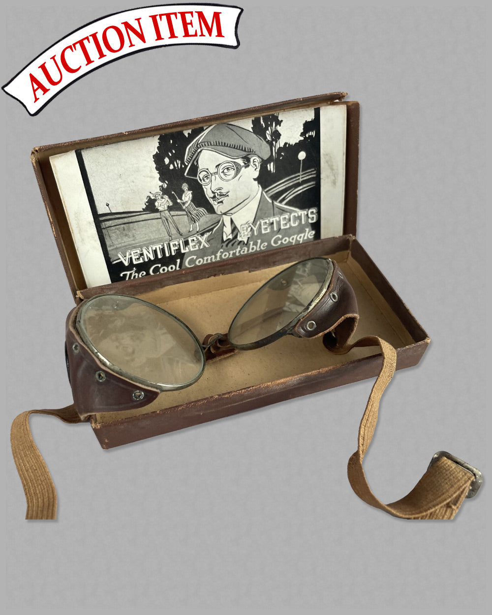 1920’s driving goggles in original box