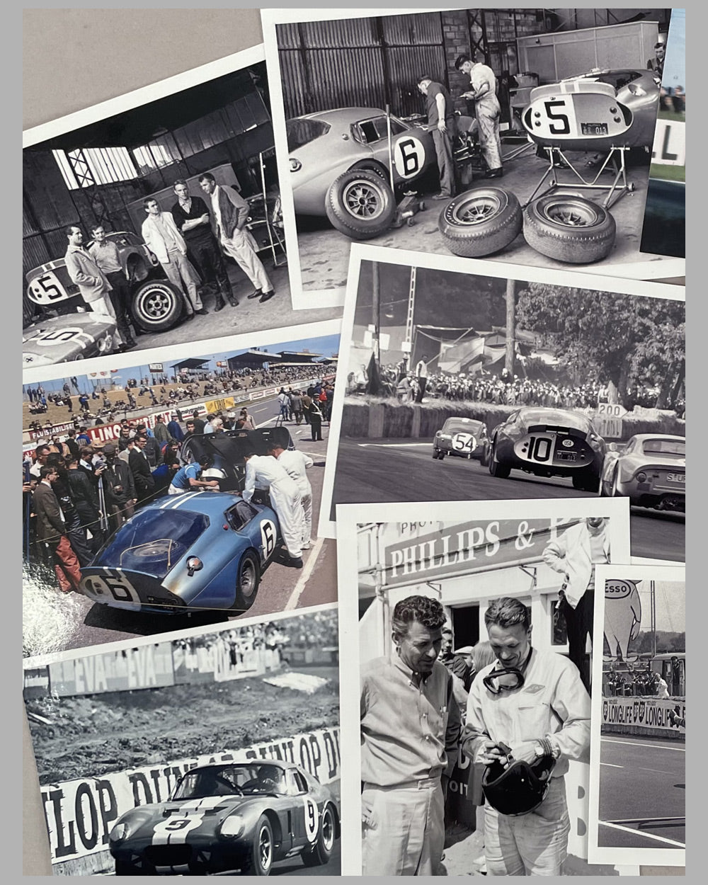 Collection of 22 Ford Shelby b&amp;w and color photographs at the 24 Hours of Le Mans 2