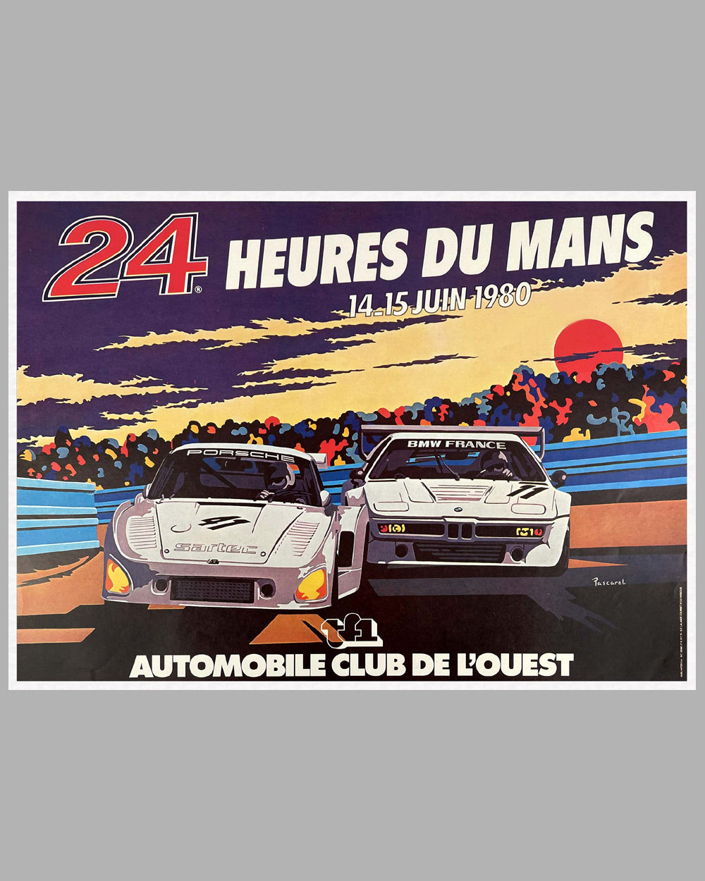 1980 24 hours of Le Mans official poster by Pascarel