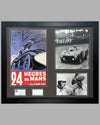 1954 24 Hours of Le Mans official reproduction poster & 2 photographs, autographed by Trintignant & Gonzalez