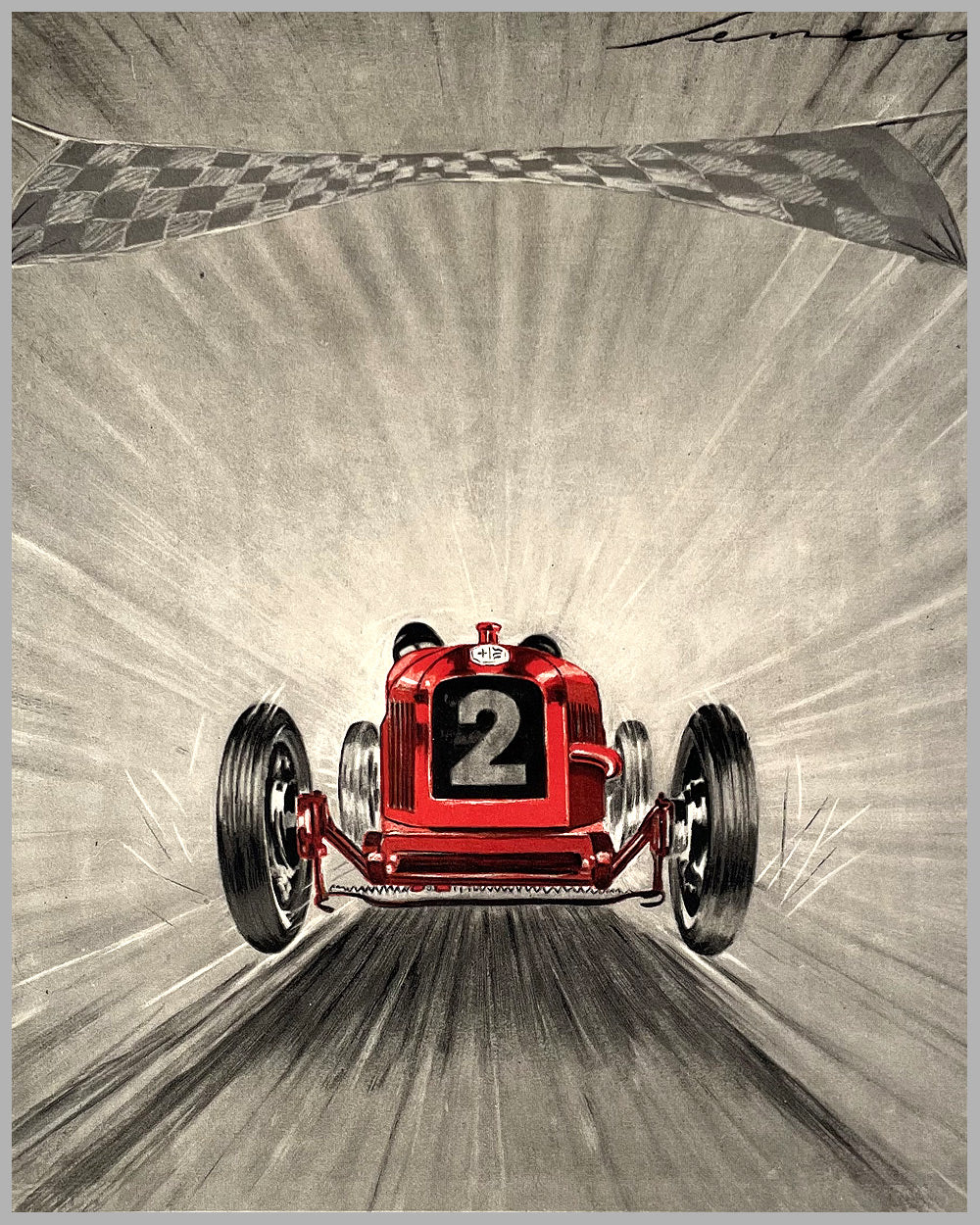 III Coppa della Perugina original 1926 lithographic poster by Frederico Seneca 2