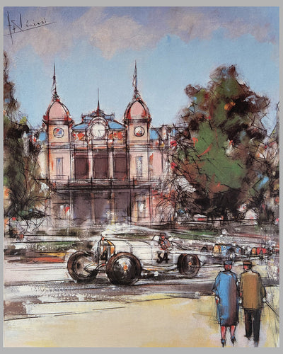 1929 Monaco Grand Prix print by Hubert Clerissi, a local Monaco artist