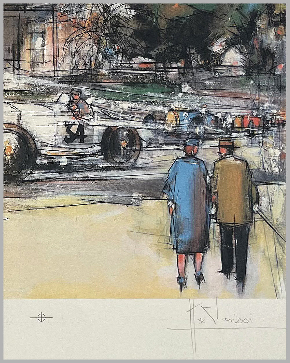 1929 Monaco Grand Prix print by Hubert Clerissi, a local Monaco artist 3