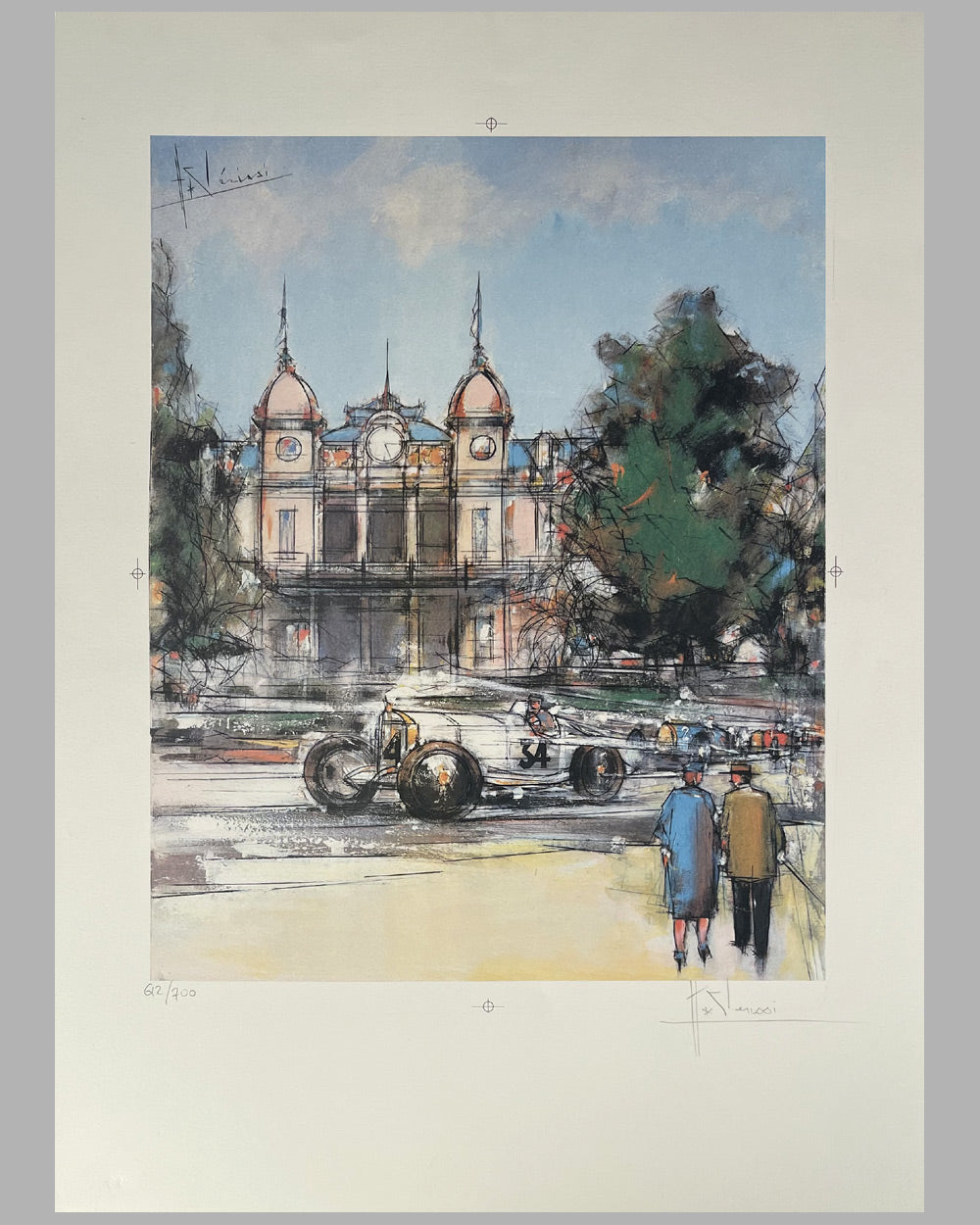 1929 Monaco Grand Prix print by Hubert Clerissi, a local Monaco artist