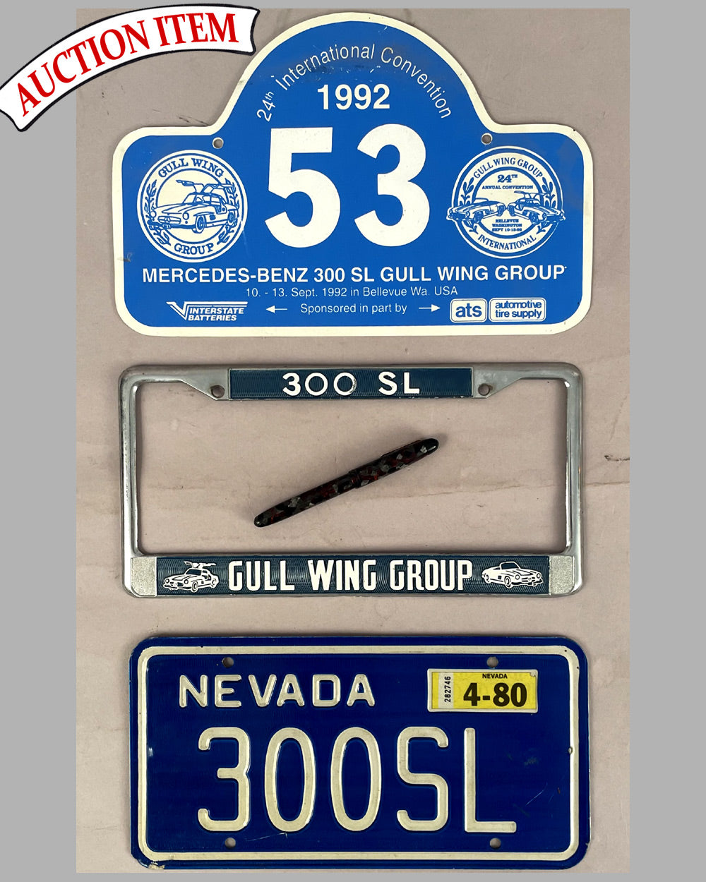 Three Mercedes 300SL memorabilia