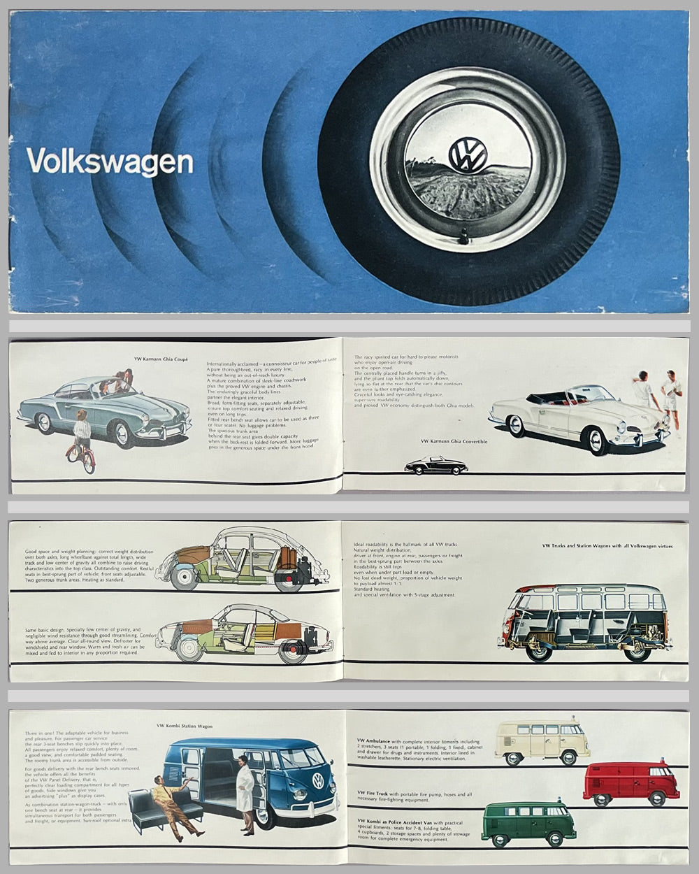 Three early 1960's Volkswagen sales brochures - l'art et l'automobile