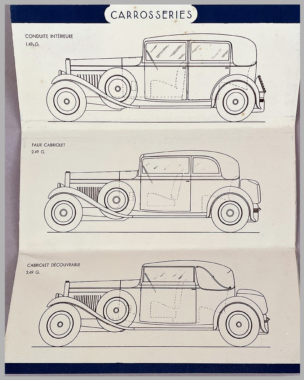 Three Bugatti T49 factory documents 3
