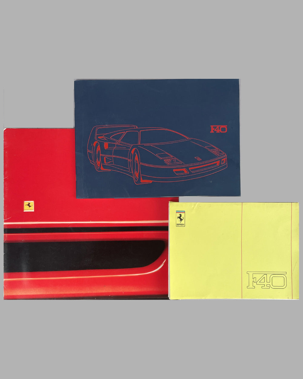 Three Ferrari F40 factory publications