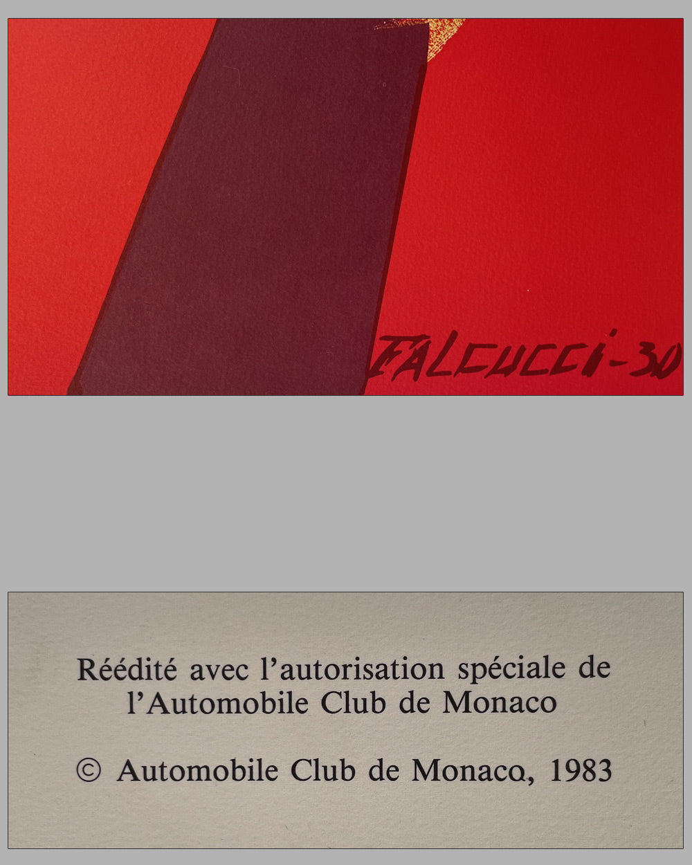 1930 Grand Prix of Monaco reproduction poster by Falcucci, autographed by Dreyfus 3