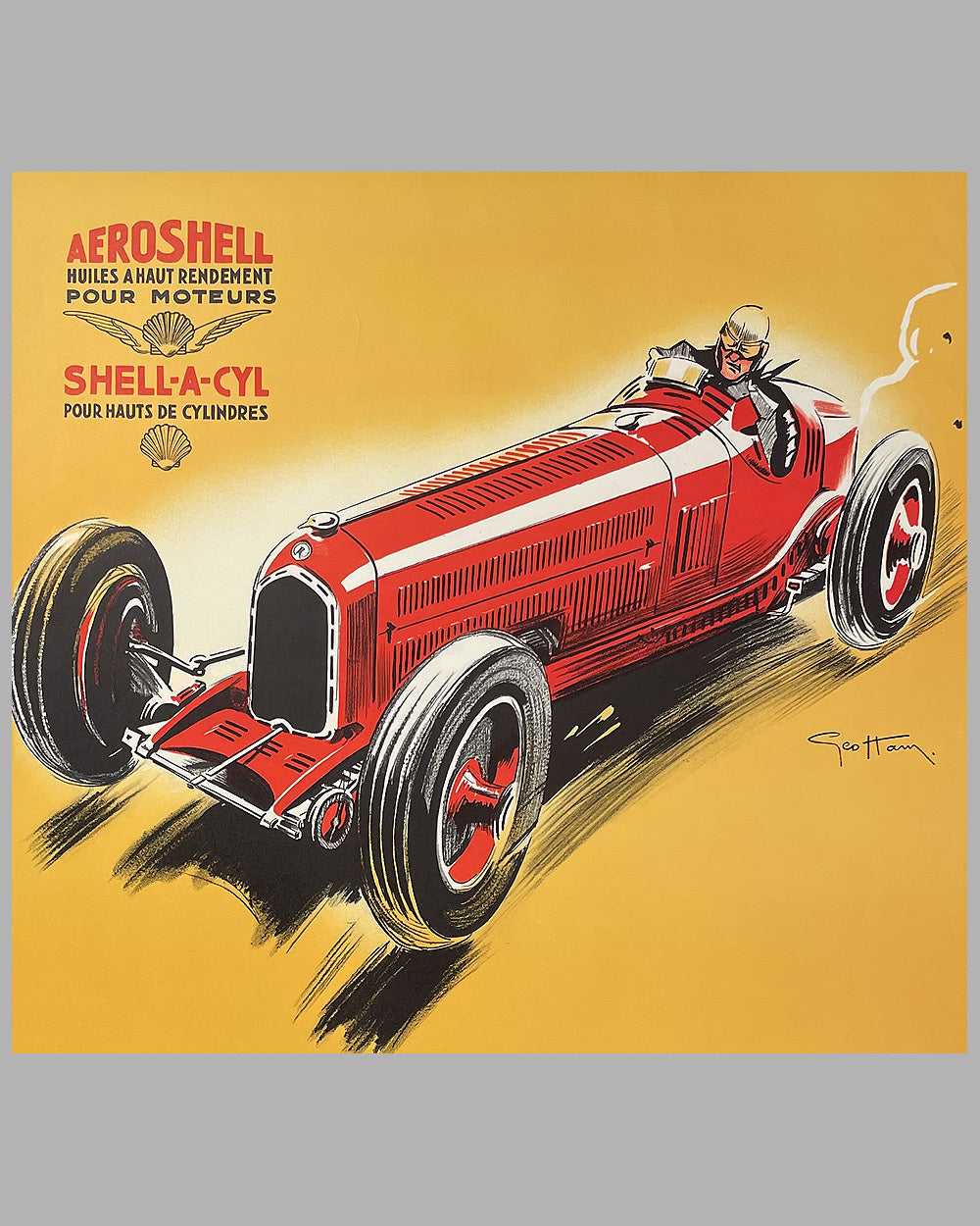 1930’s Shell poster by Geo Ham, 1980 reproduction by l’ Automobilist in Paris 2