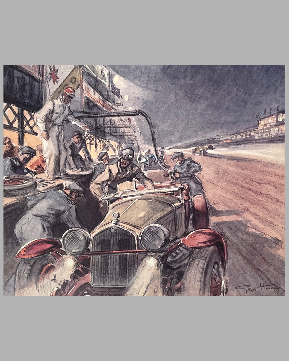 Alfa Romeo 8C 2300 at Le Mans 1933 by Geo Ham color print 2