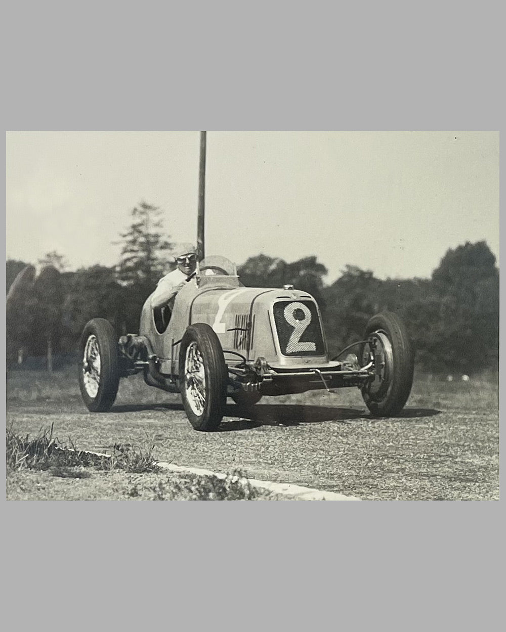 Philippe Etancelin in his Maserati 8 CM b&amp;w photograph 2
