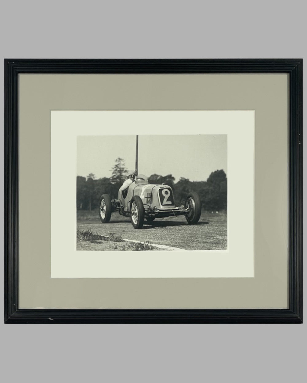 Philippe Etancelin in his Maserati 8 CM b&amp;w photograph