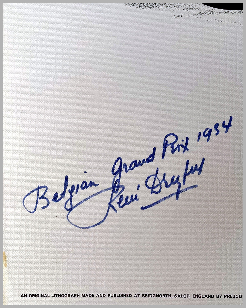 1934 Grand Prix Bugatti Type 59 print, autographed by Dreyfus 2