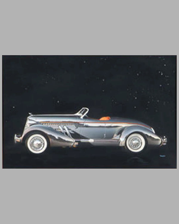 1936 Auburn 852 Speedster gouache by Thierry Thompson, Canada - l